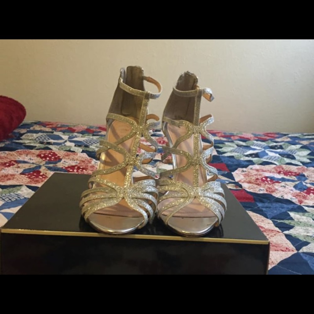 Silver high heels